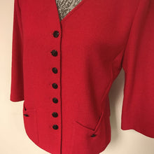 Load image into Gallery viewer, St John Collection Marie Gray Red Knit Blazer/Jacket (40Chest)
