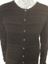 Load image into Gallery viewer, Melrose Chic NY Black Knit Cardigan Sz M
