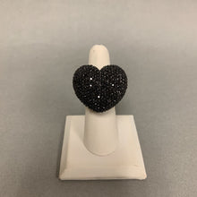 Load image into Gallery viewer, Lauren G Adams Shimmer &amp; Glimmer Ruthenium Plated Gunmetal Heart Cocktail Ring sz 7
