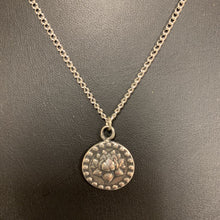 Load image into Gallery viewer, Sterling Lotus/Om Pendant on 17&quot; Chain
