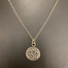 Load image into Gallery viewer, Sterling Lotus/Om Pendant on 17&quot; Chain
