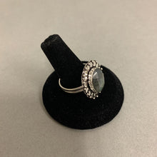 Load image into Gallery viewer, Silver Plated Faceted Labradorite Ring sz 10
