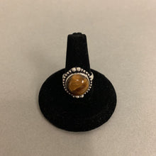 Load image into Gallery viewer, Silver Plated Tiger&#39;s Eye Ring sz 7
