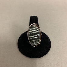 Load image into Gallery viewer, Silver Plated Zebra Jasper Ring sz 7
