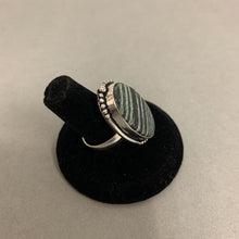 Load image into Gallery viewer, Silver Plated Zebra Jasper Ring sz 7
