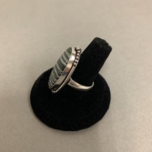 Load image into Gallery viewer, Silver Plated Zebra Jasper Ring sz 7
