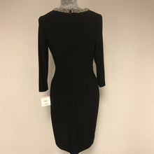 Load image into Gallery viewer, Anne Klein Black Front Wrap Dress w Silver Bead Accents (Sz 10P)
