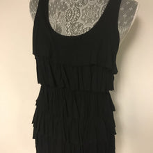 Load image into Gallery viewer, Twenty One Black Ruffle Fringe Flapper Dress (SzM)
