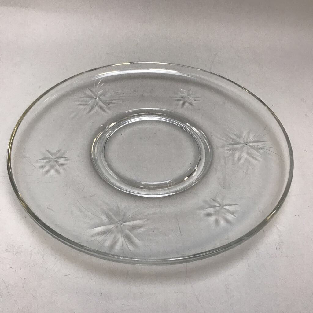 Etched Glass Serving Plate (~13