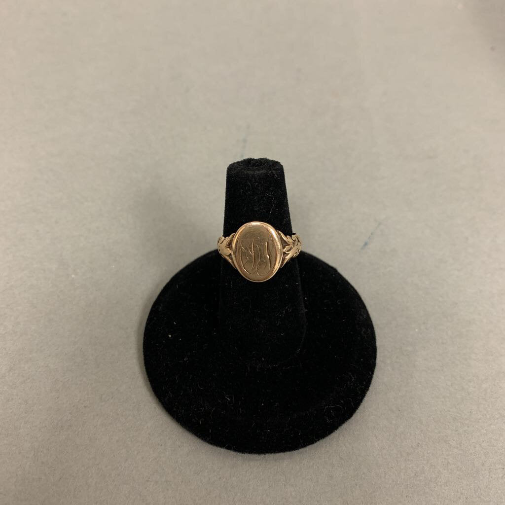 14K Gold Monogram Ring sz 3.5 (2.7g)