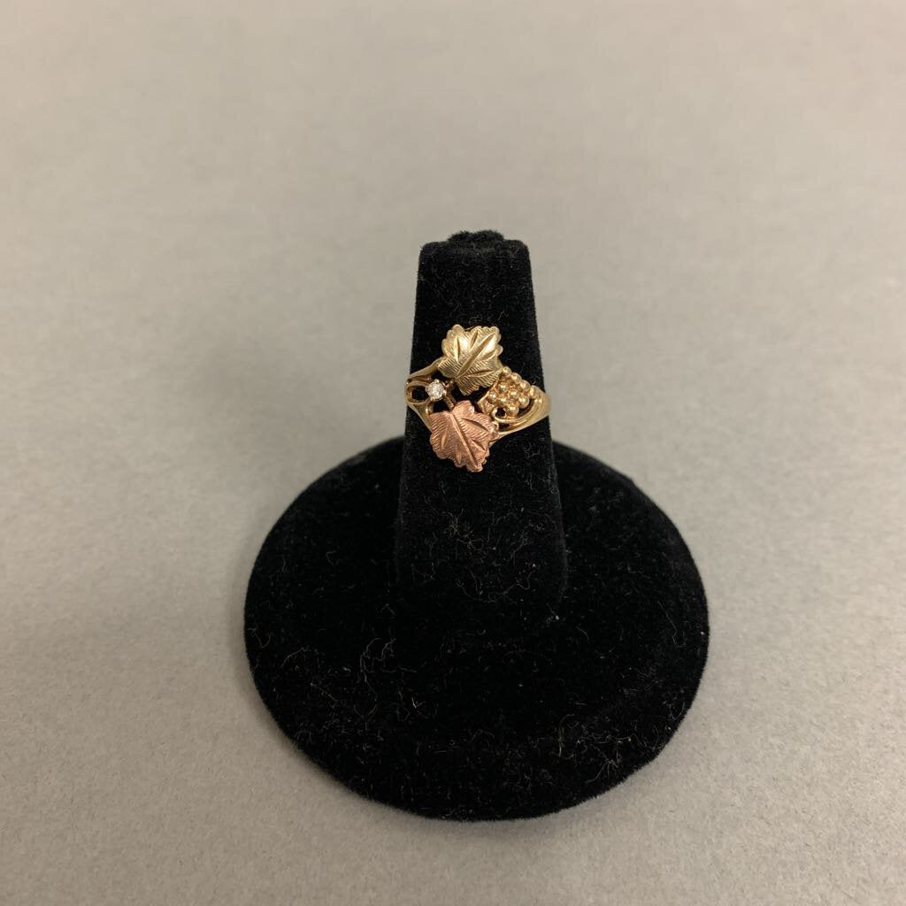 10K Black Hills Gold Diamond Ring sz 3 (1.4g)