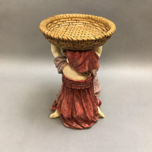 Load image into Gallery viewer, Chrisdo Resin Girl w/ Basket Pedestal Figurine (~11&quot;)
