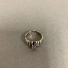 Load image into Gallery viewer, Sterling Marquis Amethyst Deco Ring sz 6
