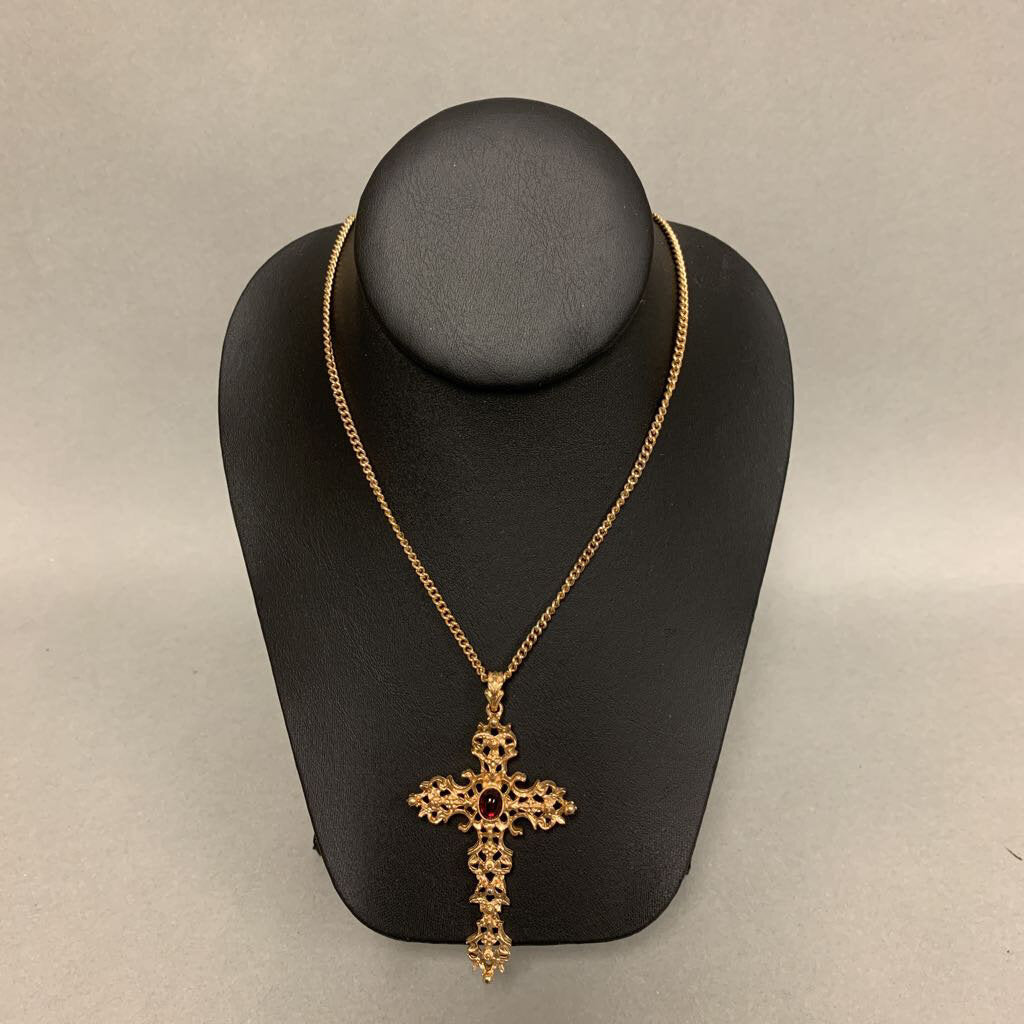 Avon gold online cross necklace