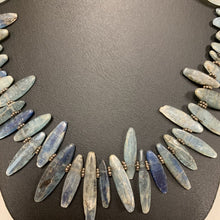 Load image into Gallery viewer, Kyanite &amp; Silver Oval Beaded Toggle Necklace (20&quot;)
