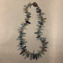 Load image into Gallery viewer, Kyanite &amp; Silver Oval Beaded Toggle Necklace (20&quot;)
