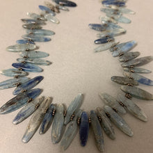 Load image into Gallery viewer, Kyanite &amp; Silver Oval Beaded Toggle Necklace (20&quot;)
