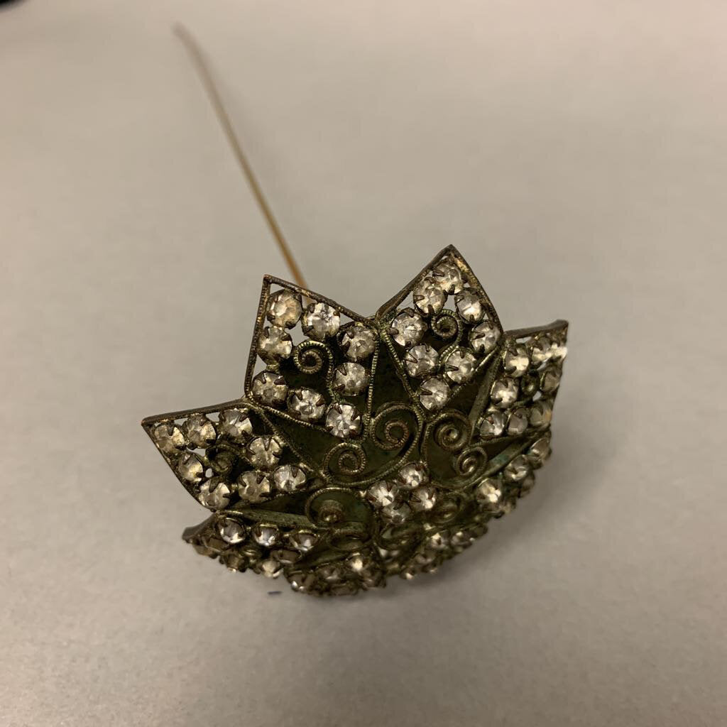 Antique Filligree Rhinestone Star Hat Pin (11