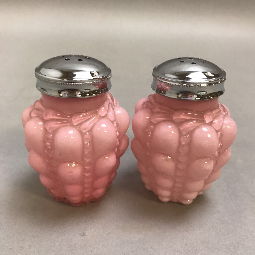 Salt and Pepper Shakers with Tray, Dresden Style, Hand Applied Pink Ro –  Antigo Trunk