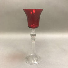 Load image into Gallery viewer, Vintage Red &amp; Clear Stemmed Glass (9&quot;)
