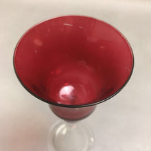 Load image into Gallery viewer, Vintage Red &amp; Clear Stemmed Glass (9&quot;)
