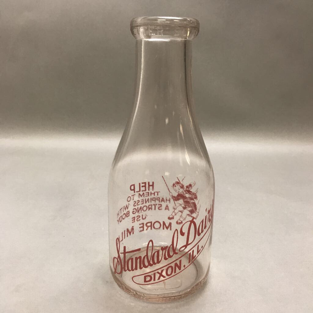 Vintage Standard Dairy Dixon ILL Milk Bottle One Quart