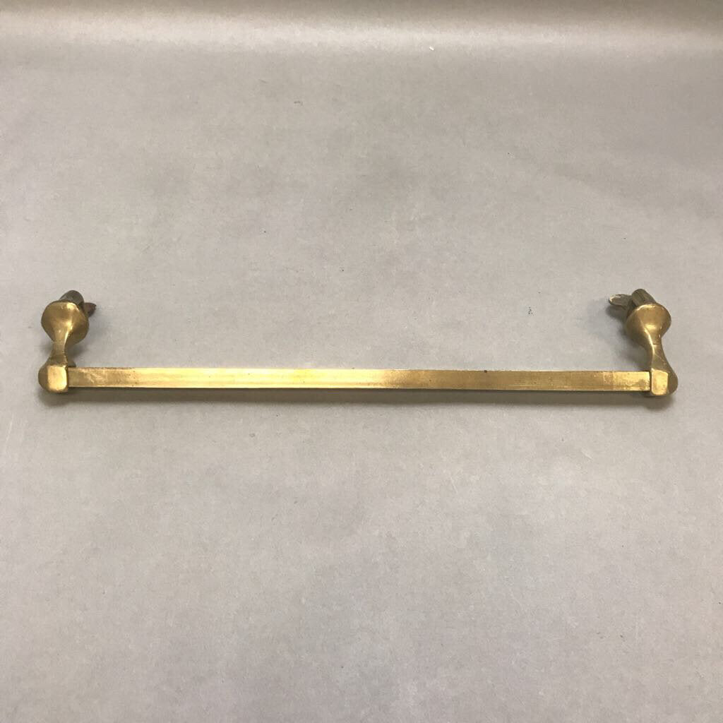 Vintage Brass Towel Bar with Clamps (14