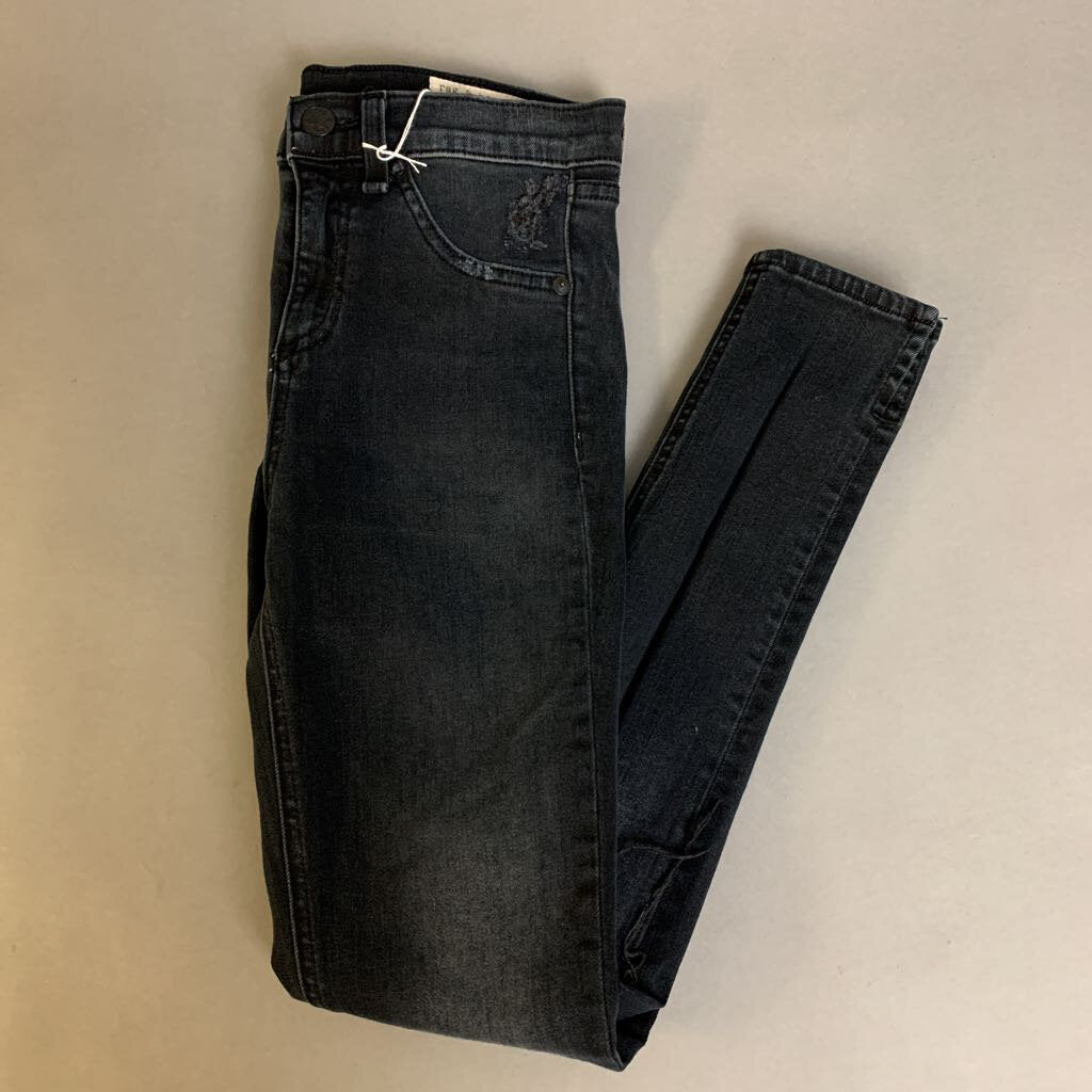 Rag & Bone Washed Black Distressed Skinny Jeans sz 25