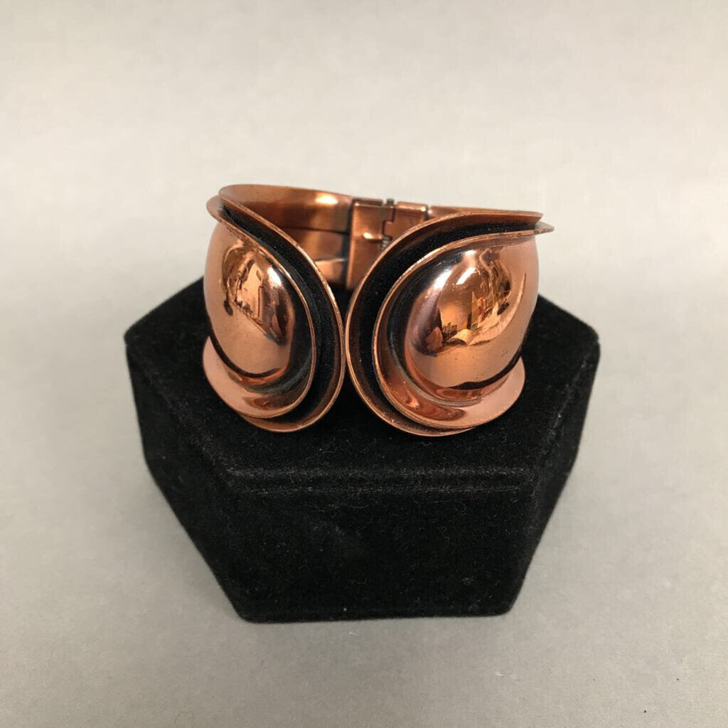 Vintage Renoir Mid Century Modern Hinged Copper Cuff Bracelet