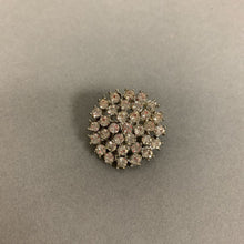 Load image into Gallery viewer, Vintage Clear Rhinestone Round Brooch Pin (1&quot;)
