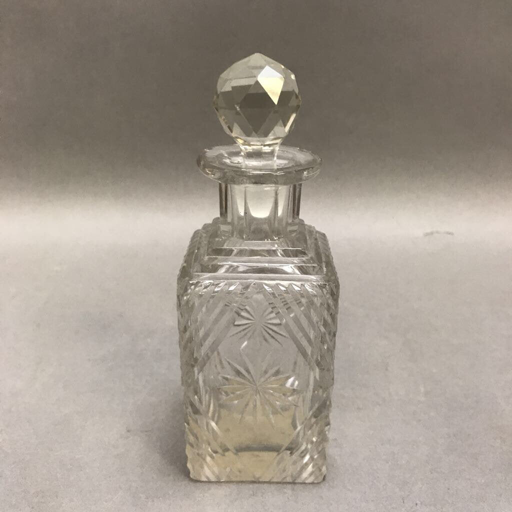 Vintage Cut Glass Perfume Bottle As Is (5.5