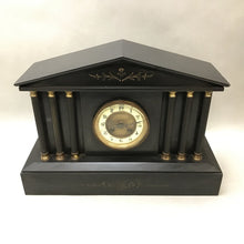 Load image into Gallery viewer, Antique 6-Pillar Marble/Slate Mantle Clock (~12x17x6)
