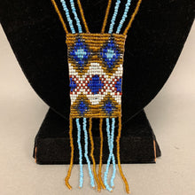 Load image into Gallery viewer, Vintage Native American Handmade Woven Glass Seed Bead Fringed Necklace (36&quot;)
