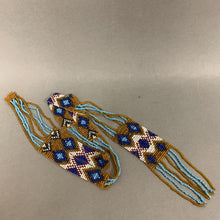 Load image into Gallery viewer, Vintage Native American Handmade Woven Glass Seed Bead Fringed Necklace (36&quot;)
