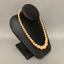 Load image into Gallery viewer, Vintage Carved Bone Rose Graduated Bead Necklace (18&quot;)
