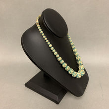 Load image into Gallery viewer, Vintage Green Over Carved Bone Graduated Bead Necklace (18&quot;)
