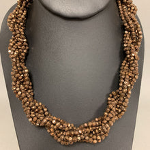 Load image into Gallery viewer, Vintage Bronze Layered Beaded Twist Necklace (17&quot;)
