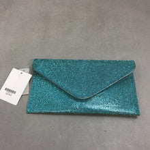 Load image into Gallery viewer, Teal Rhinestone Clutch Purse New (9&quot;x5&quot;)
