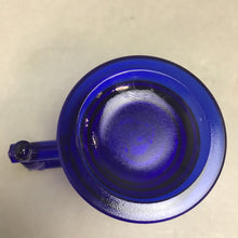 Load image into Gallery viewer, Vintage Boyd Cobalt Blue Glass Child Cup w Peacock &amp; Stork (2.5&quot; x 3&quot;)
