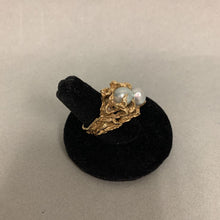 Load image into Gallery viewer, 14K Gold Freeform Gray Pearl Cocktail Ring sz 5.5 (13.0g)
