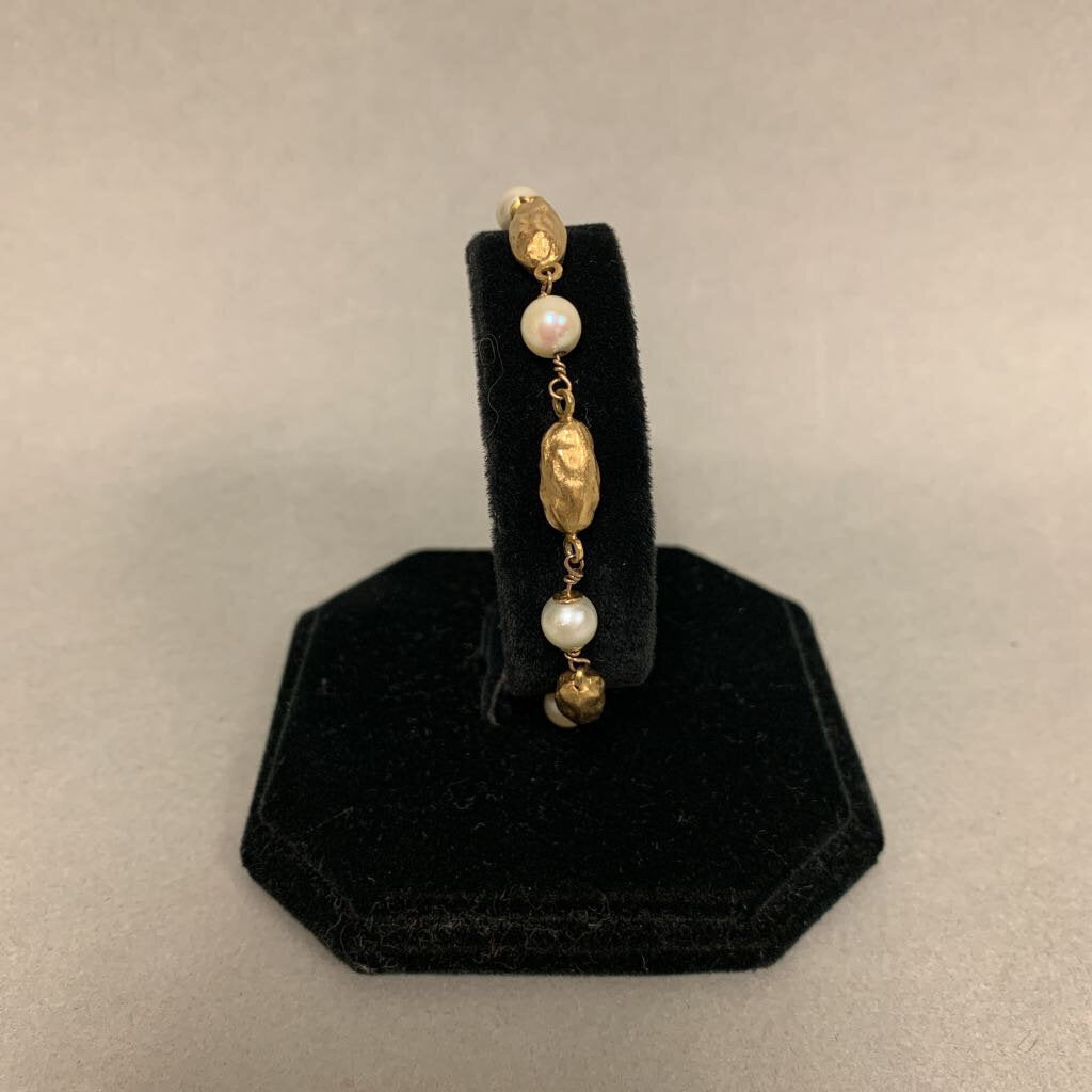 18K Gold Pearl Bracelet (7.5