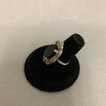 Load image into Gallery viewer, Vintage Sterling Marcasite Onyx Ring sz 5 (As-Is)
