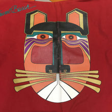 Load image into Gallery viewer, Vintage Laurel Burch NWT Red Canvas Tote Bag &quot;Cat Face&quot; As Is (20&quot;x16&quot;x4&quot;)
