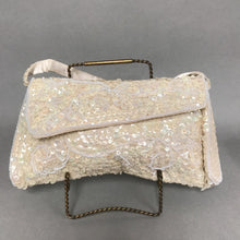 Load image into Gallery viewer, Vintage Cream Sequin Beaded Evening Bag (5x8&quot;)
