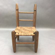 Load image into Gallery viewer, Antique Primitive Wood Doll Chair with Woven Seat(16&quot;)

