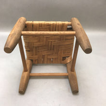 Load image into Gallery viewer, Antique Primitive Wood Doll Chair with Woven Seat(16&quot;)
