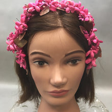 Load image into Gallery viewer, Vintage 1960s Pink Flower Head Band Ladies Church Hat (OS)
