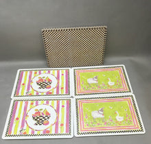Load image into Gallery viewer, Mackenzie Childs Plastic Placemats Set of 4 Rare Lamb Goose Fruit Bowl
