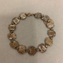 Load image into Gallery viewer, Vintage Silver Plated Catholic Miraculous Mary Roses Saints Link Bracelet (7.25&quot;)
