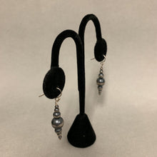 Load image into Gallery viewer, Antiqued Sterling Graduated Bead Dangle Earrings
